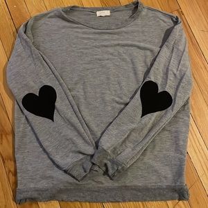 Cupio crewneck sweatshirt with heart elbow patches